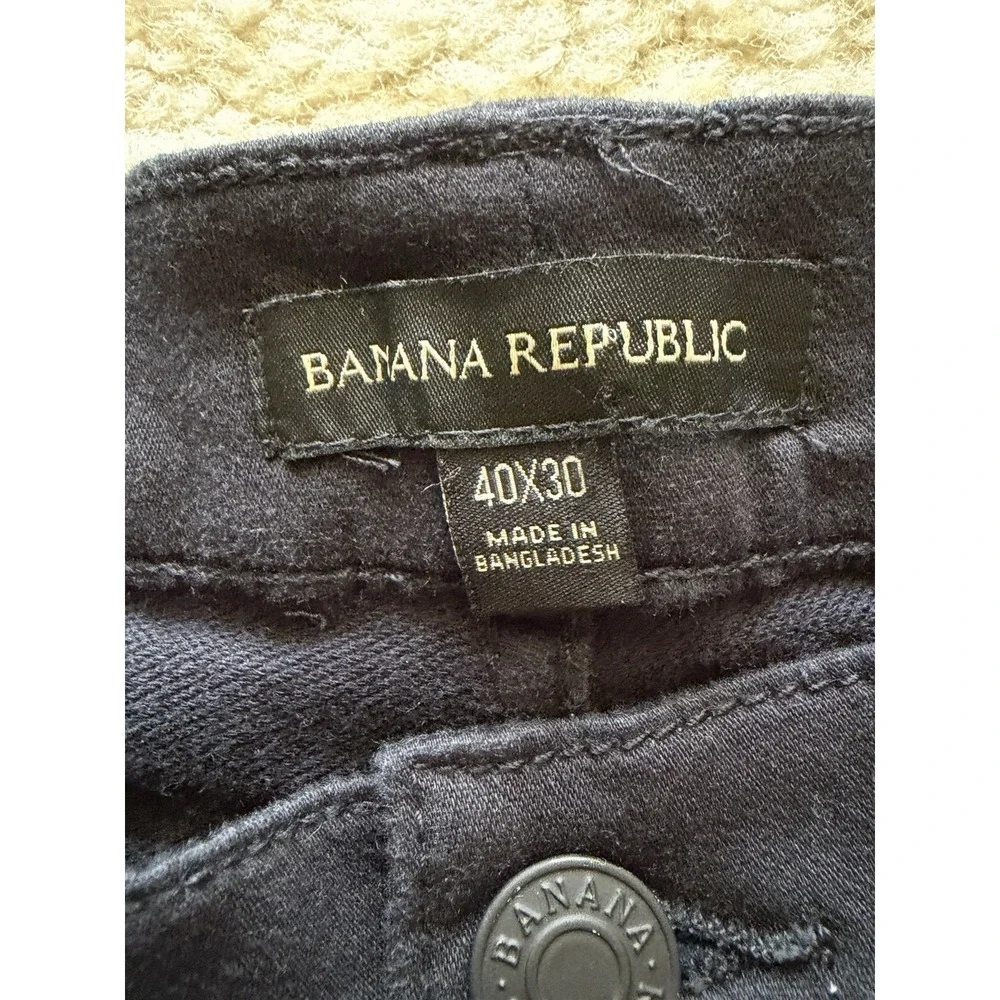 Banana Republic Soft Cotton Blend Casual Black Pants Men Size 40/30 Straight Leg